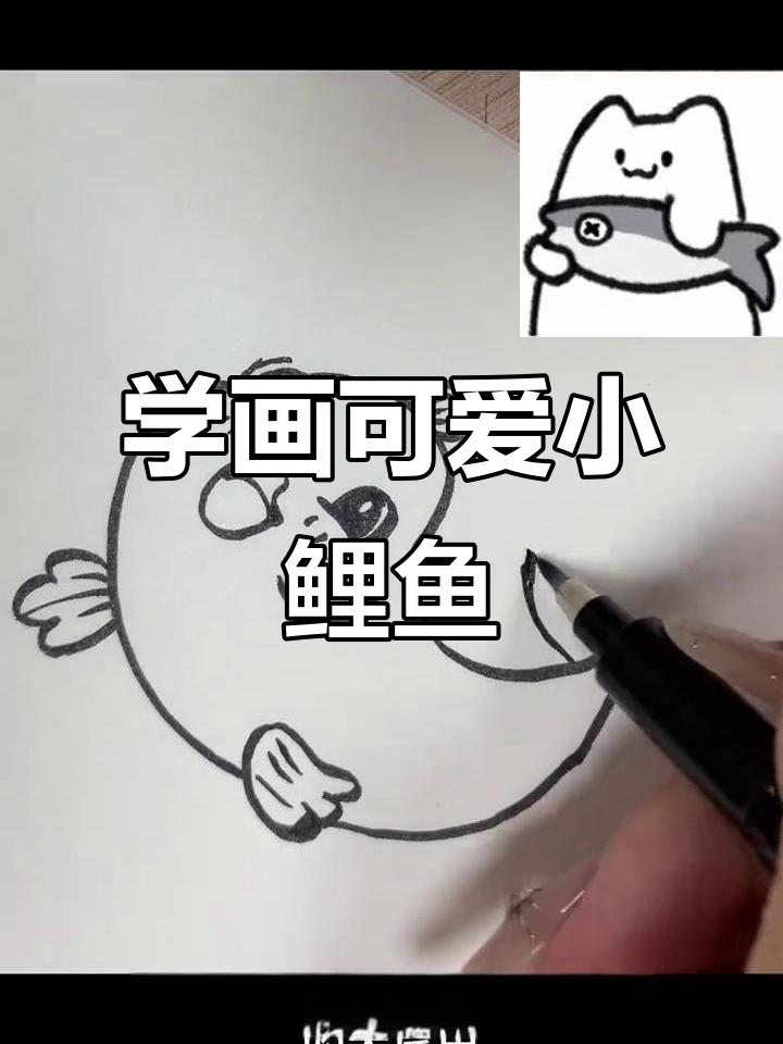画一只可爱害羞的胖鲤鱼,简单又有趣!