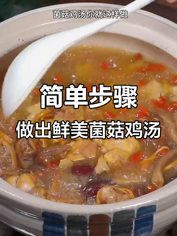 菌菇炖鸡汤,滋补又美味,教你做老婆最爱喝的汤