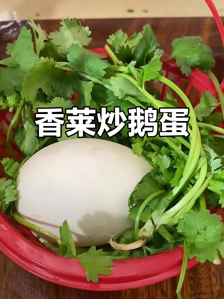 香菜炒鹅蛋，滋补又暖心