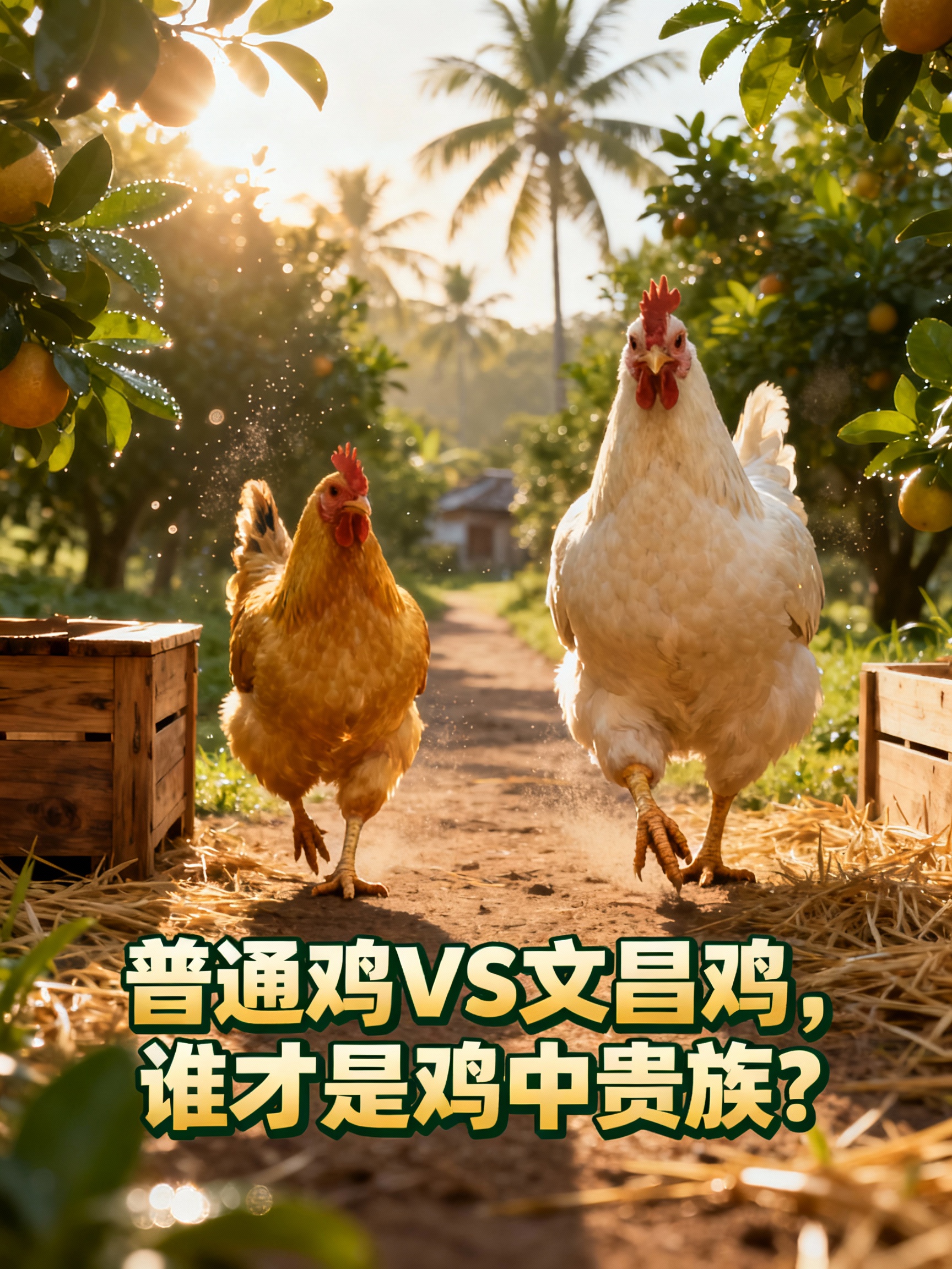 普通鸡VS文昌鸡,谁才是鸡中贵族?