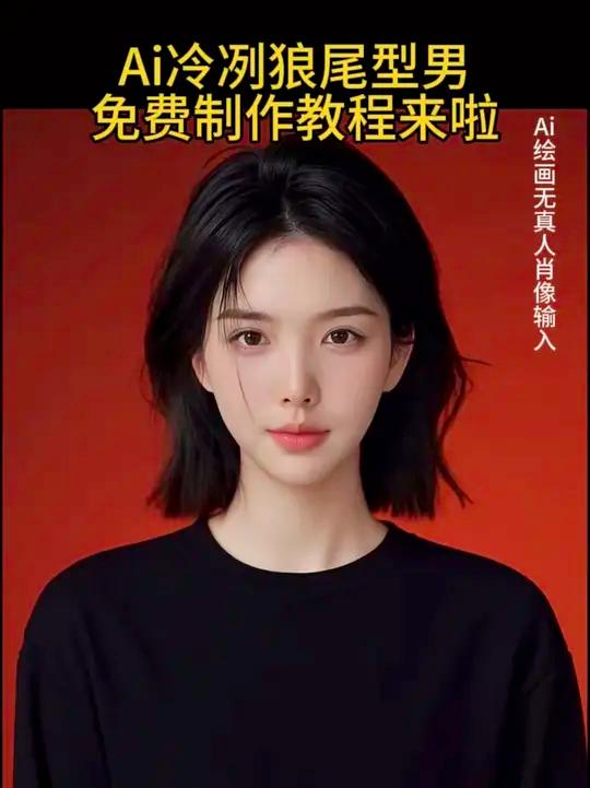 Ai冷冽狼尾型男特效入口教程来了Ai冷冽狼尾型男证件照红底照当我拿出红底证件照将是绝杀即梦