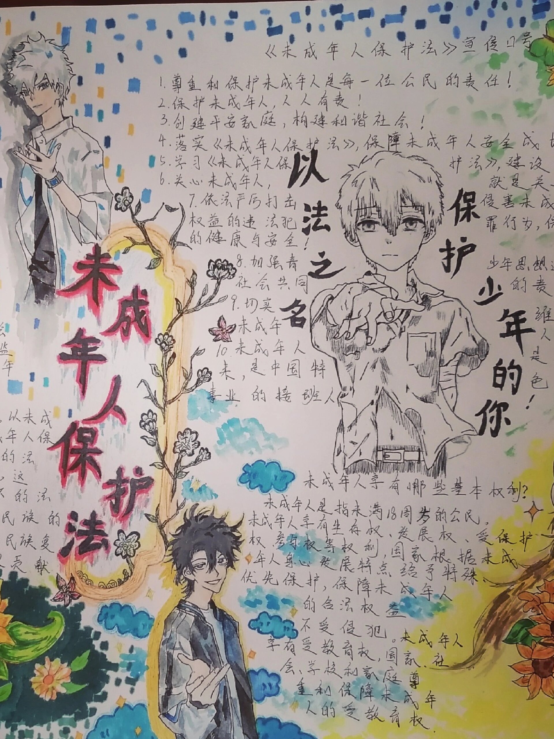 《未成年人保护法》手抄报