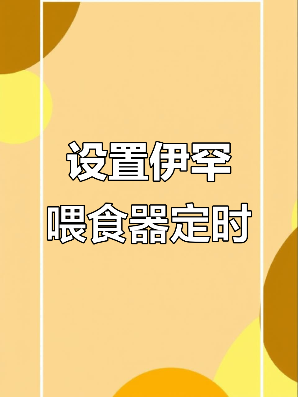 如何设置伊罕自动喂食器定时功能,轻松调整喂食时间与次数