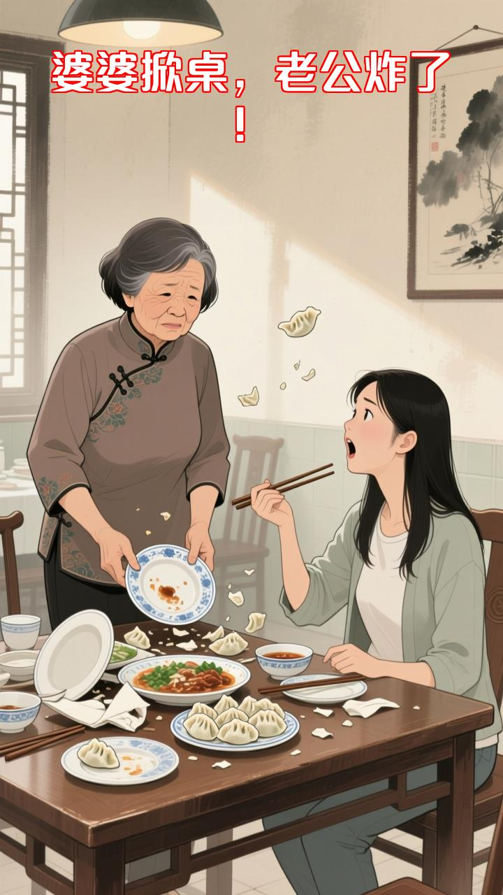 饭桌上婆婆把饺子倒进垃圾桶，老公反手掏出离婚协议！