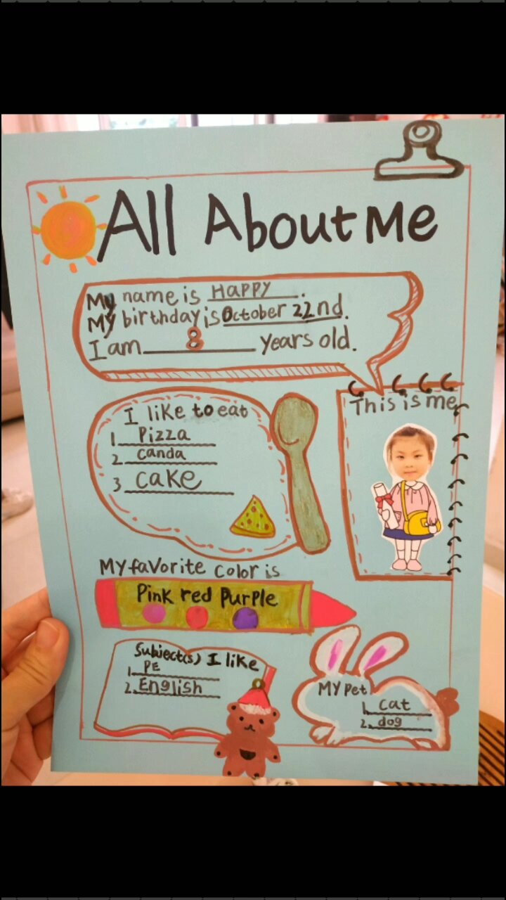 英文手抄报All about me