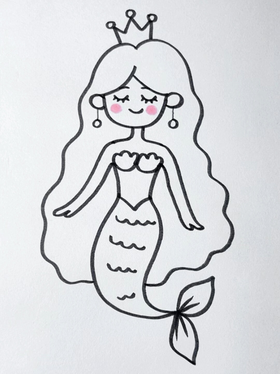 一学就会的美人鱼简笔画