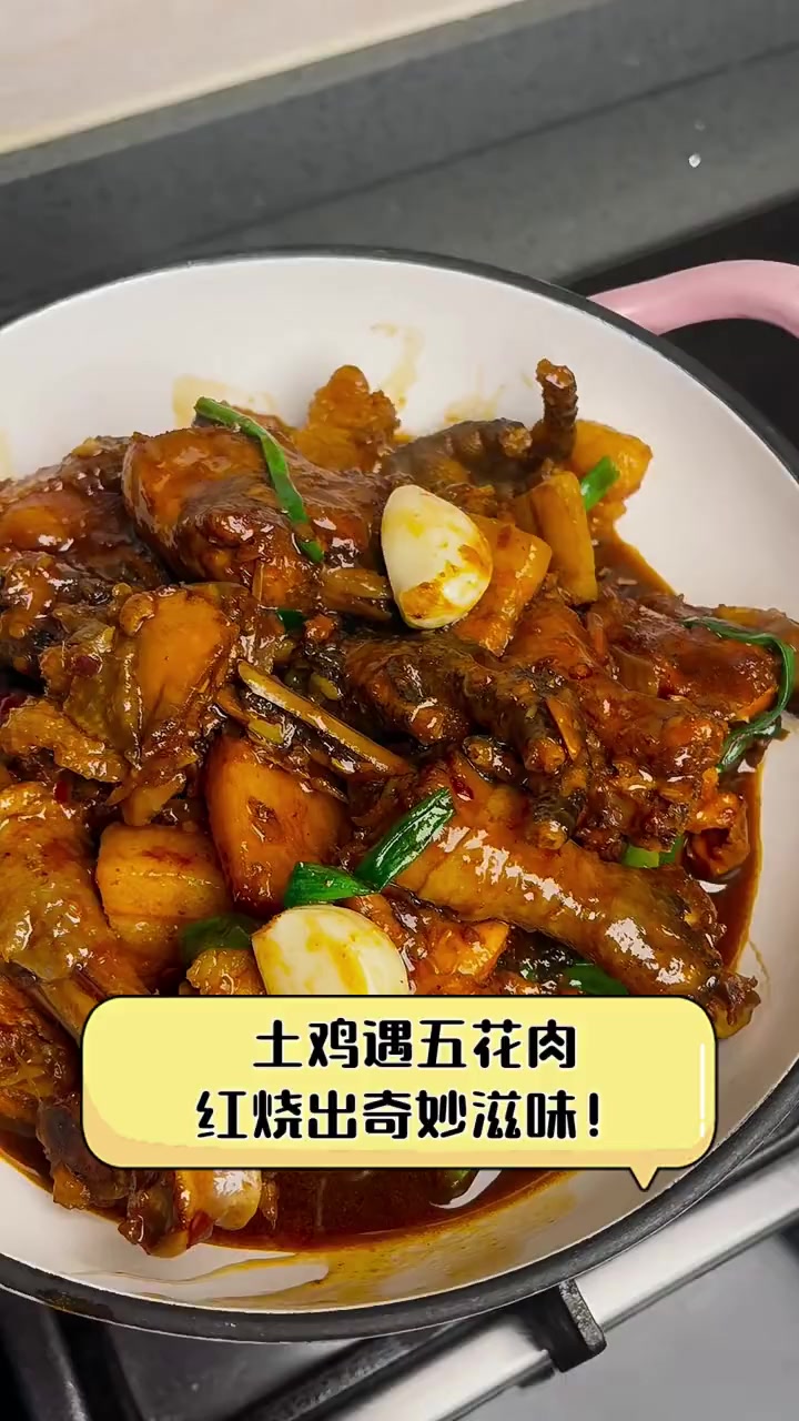 土鸡遇五花肉,红烧出奇妙滋味!