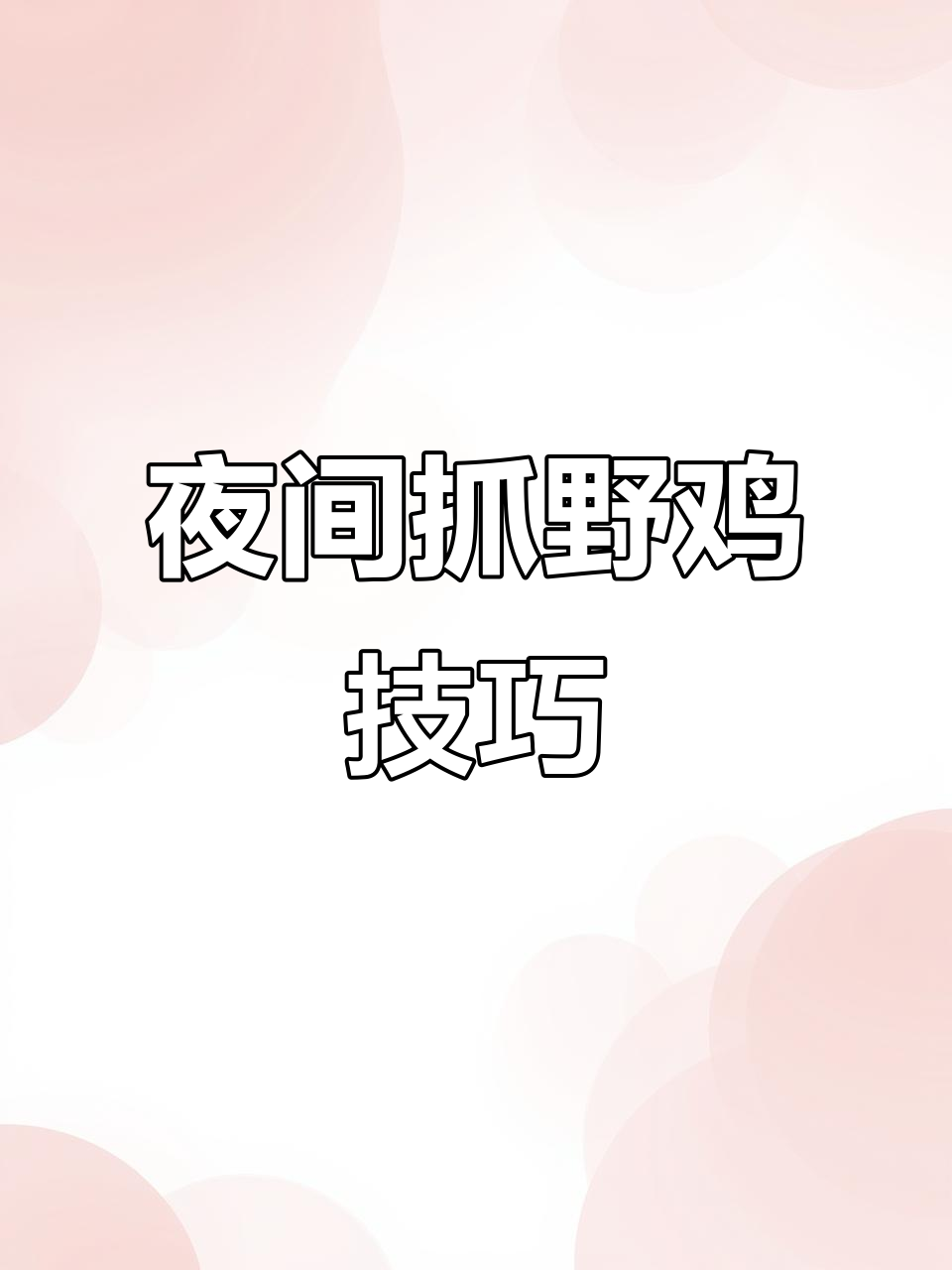 越南农场夜猎法,轻松捕捉野鸡