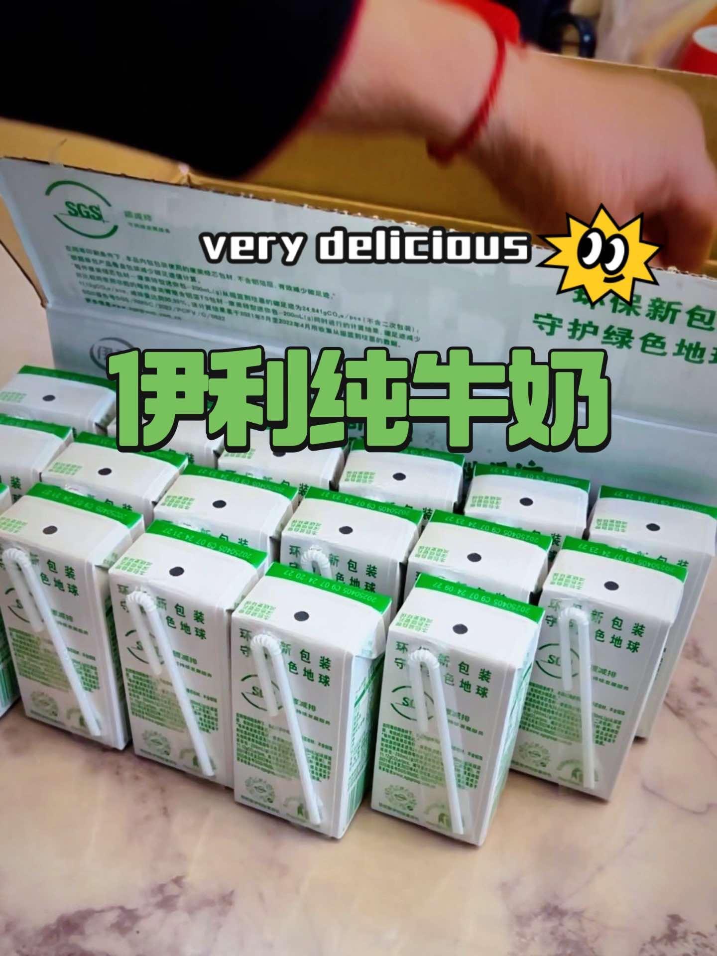 伊利低碳环保装纯牛奶 皮厨大叔美食