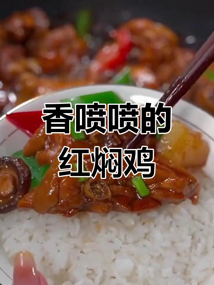 红焖鸡肉配米饭,家常美味满分