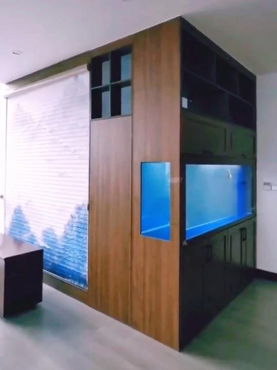 入户玄关柜嵌入式鱼缸 鞋柜鱼缸酒柜鱼缸