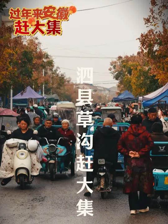 泗县草沟大集:2024年底 安徽第一批回家的人已经开始赶大集了!