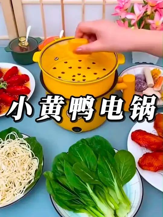 小黄鸭宿舍锅家庭厨房多功能一体火锅汤锅电炖锅