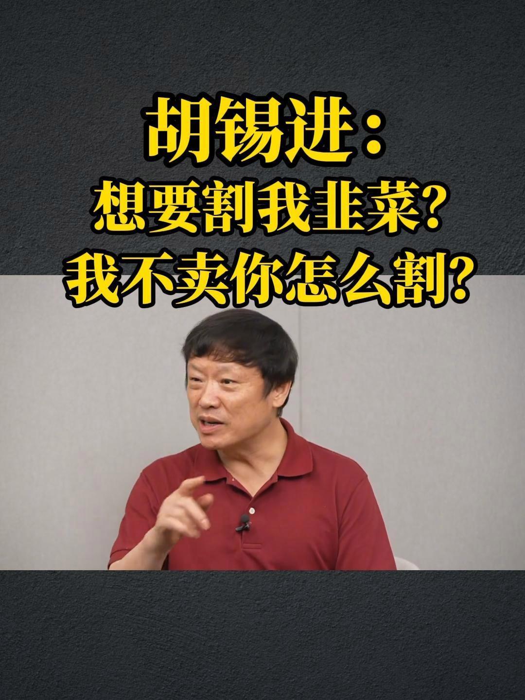 胡锡进:想要割我非菜?我不卖你怎么制?胡锡进炒股 胡锡进直播