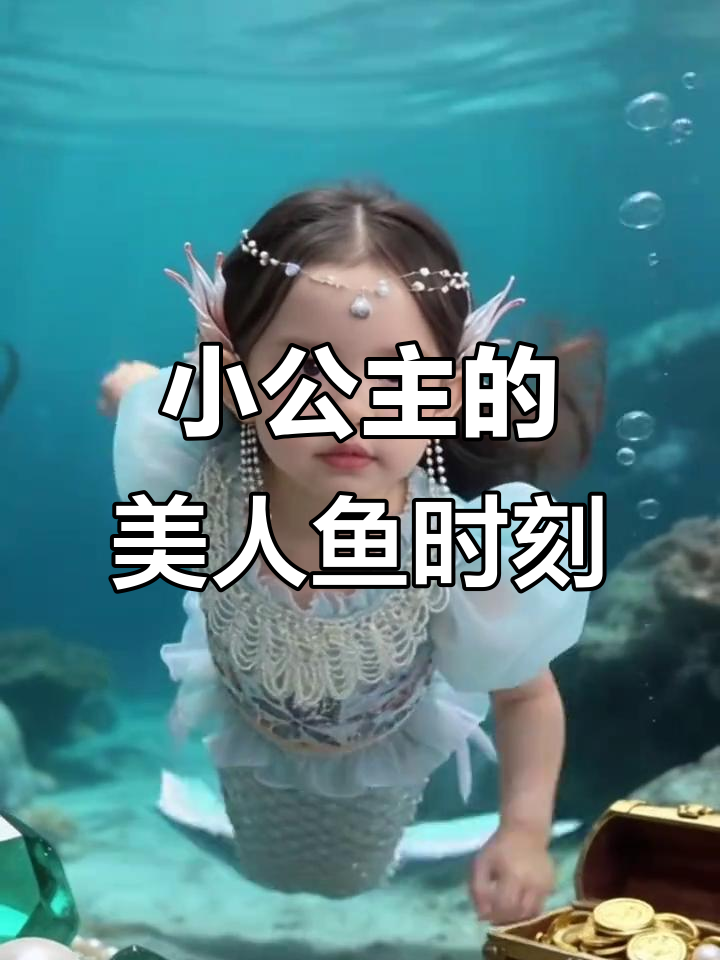 4岁女孩实现美人鱼梦想,萌态十足超可爱