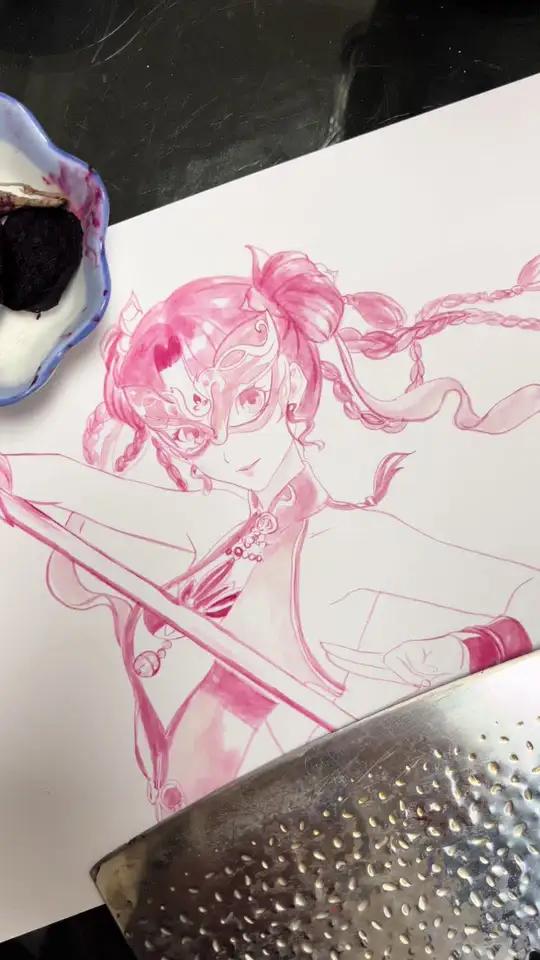 用菜刀画画是什么体验 新年用刀削个喜庆的颜色画画