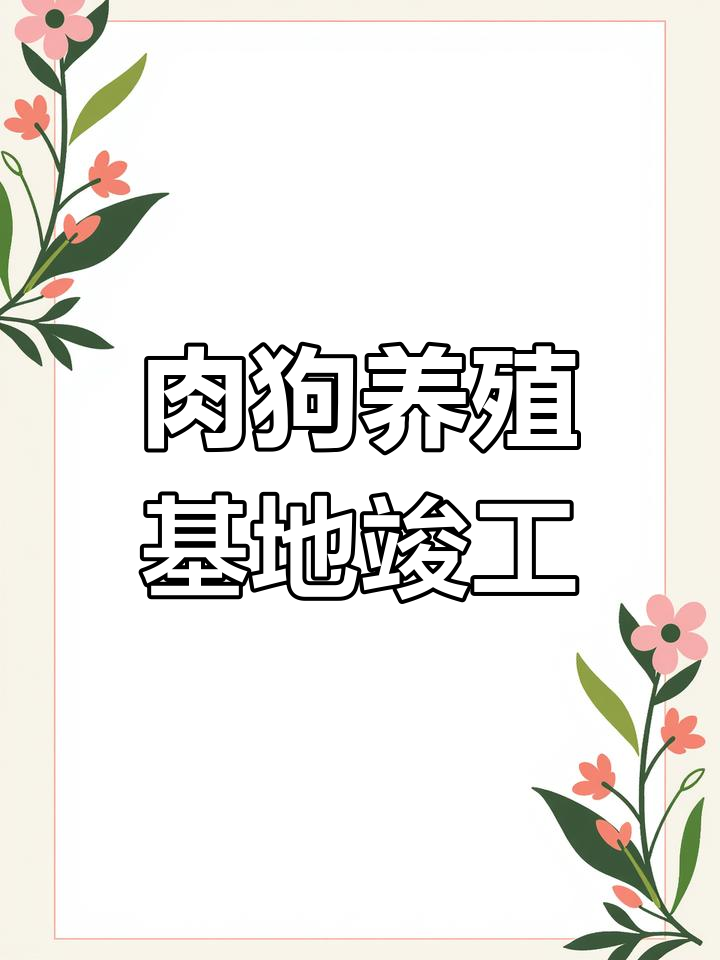 五千头肉狗养殖基地接近完工