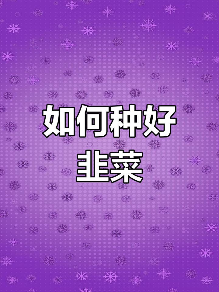 韭菜种植技巧大公开,轻松学会高效管理