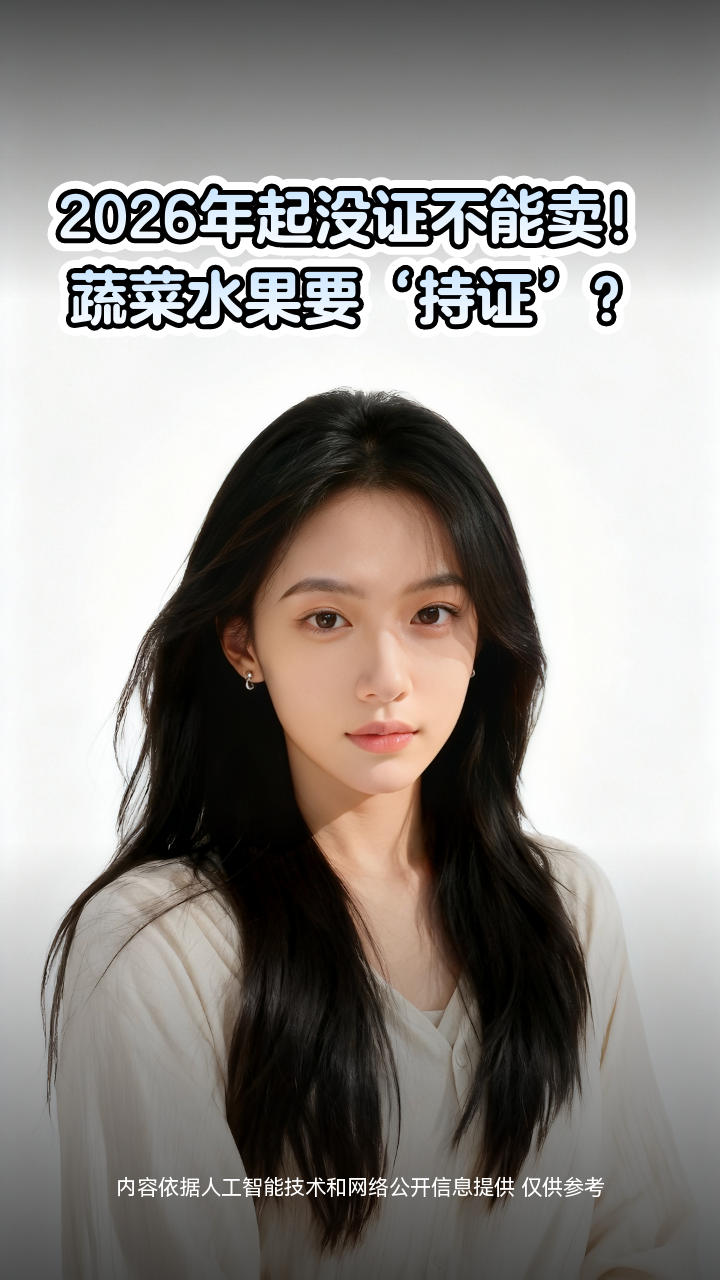 2026年起没证不能卖！蔬菜水果要‘持证’？