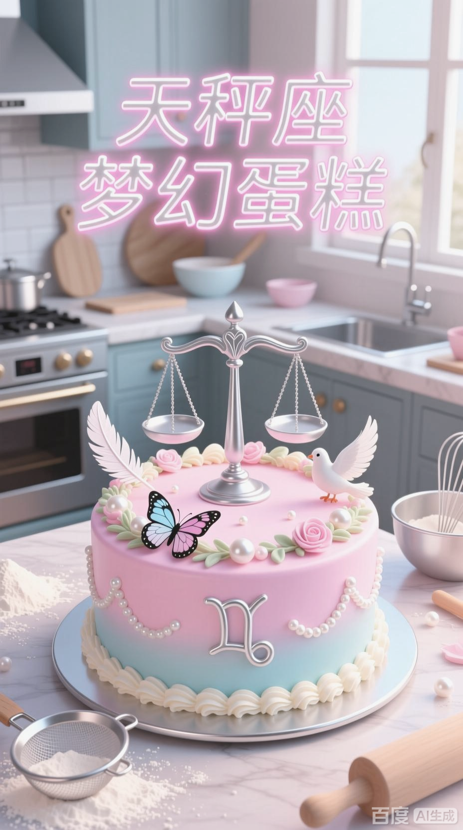 天秤座主题蛋糕创意