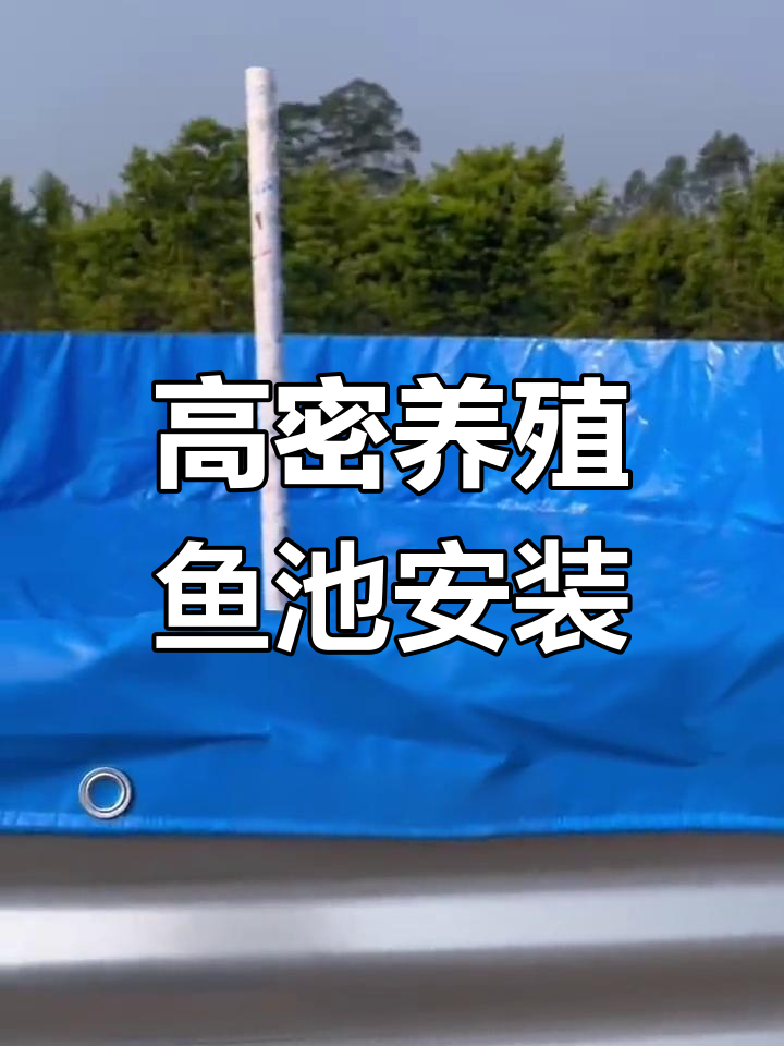 镀锌板帆布鱼池安装现场,高密度养殖必备设施