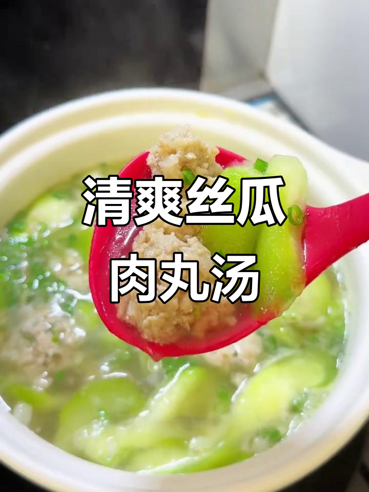 丝瓜丸子汤，鲜嫩又清爽，夏天必备开胃美食