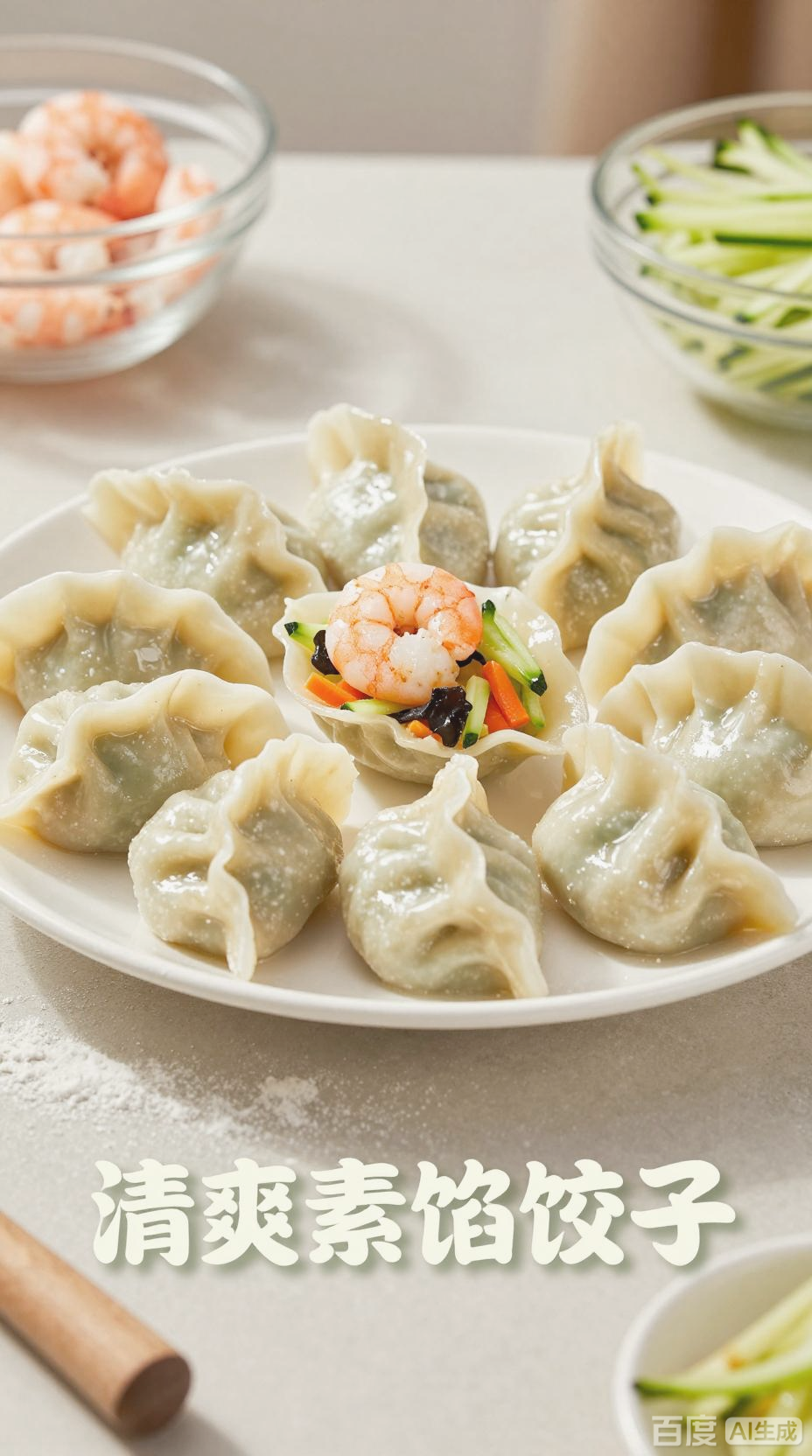 西葫芦虾仁饺子，清爽素馅新选择