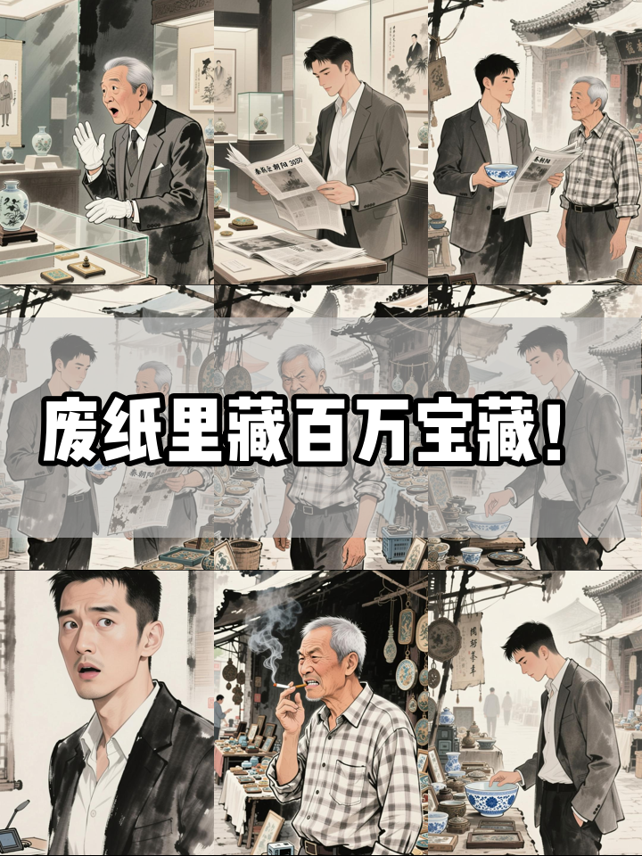 地摊5千买破碗，他靠透视眼发现碗底藏着百万绝版报纸！