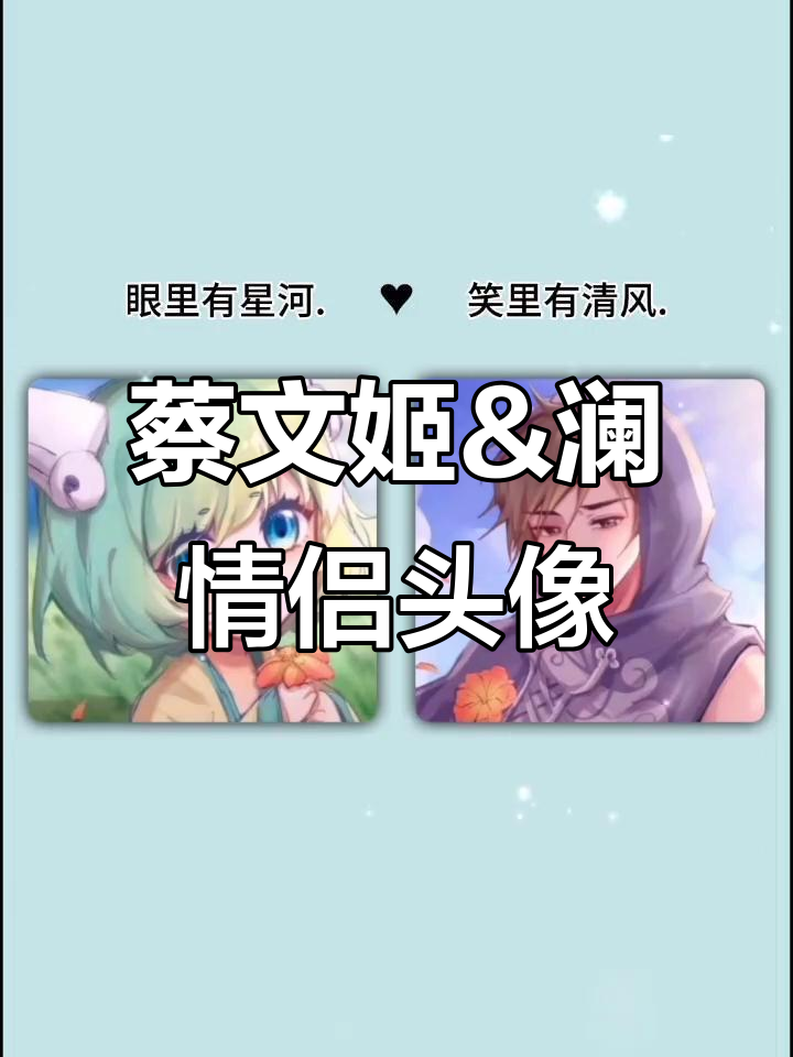 蔡文姬与澜的王者情侣头像,帅气男友带回家!