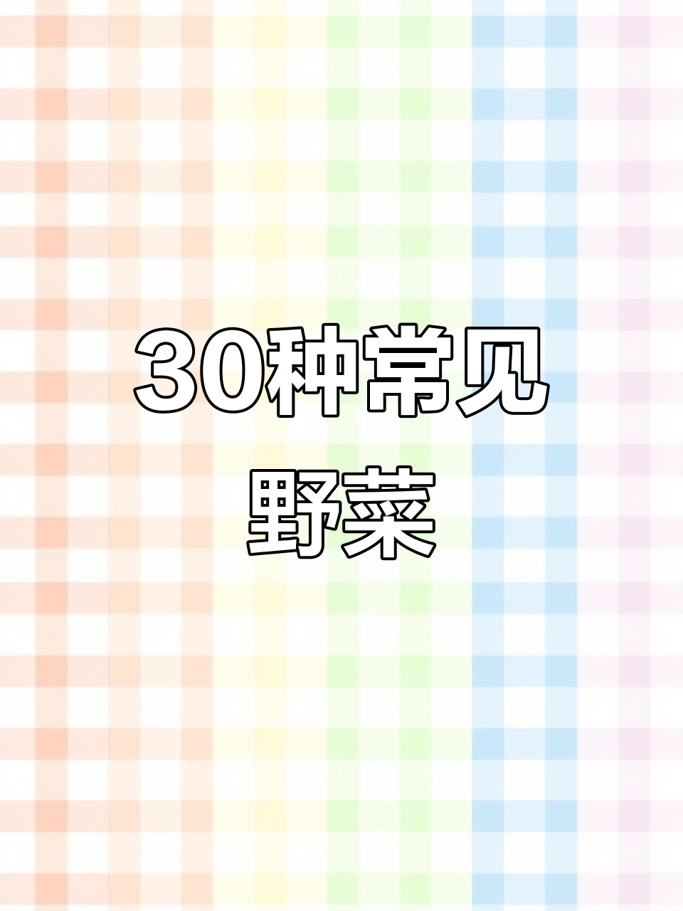 农村常见30种野菜大揭秘,看看你认识几种?