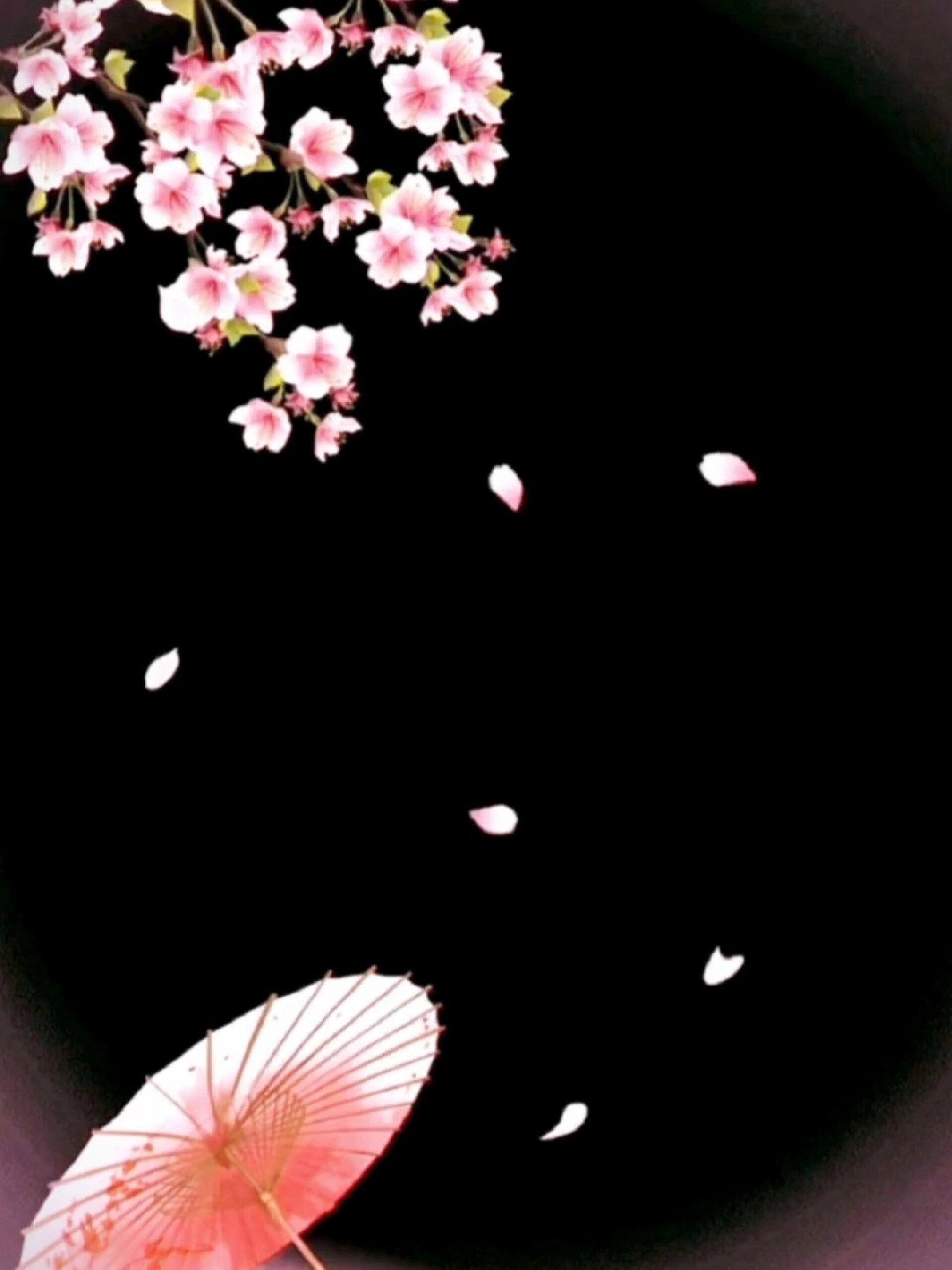 唯美 古风 鲜花飘落素材免抠