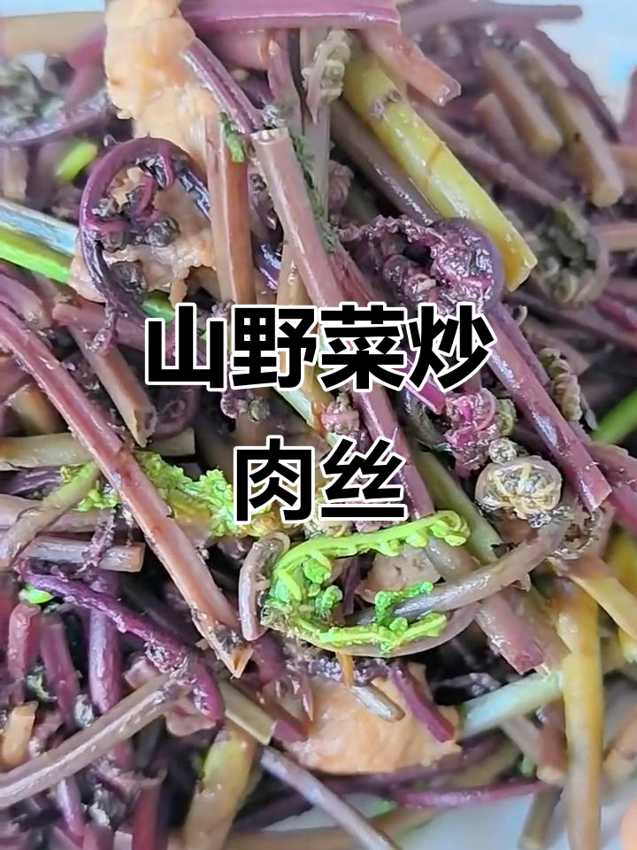 猴腿菜炒肉丝,脆嫩爽口的山野美味