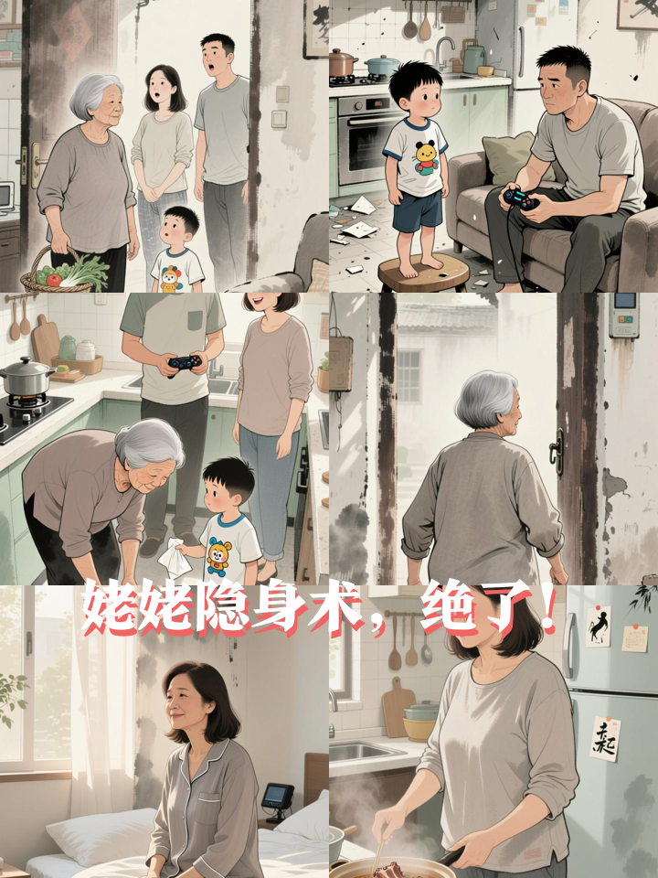 姥姥一不在家,全家乱成表情包!