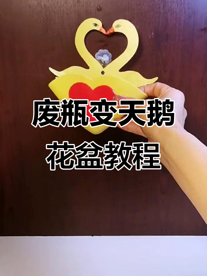利用废旧洗洁精瓶DIY爱心天鹅花盆,步骤详解