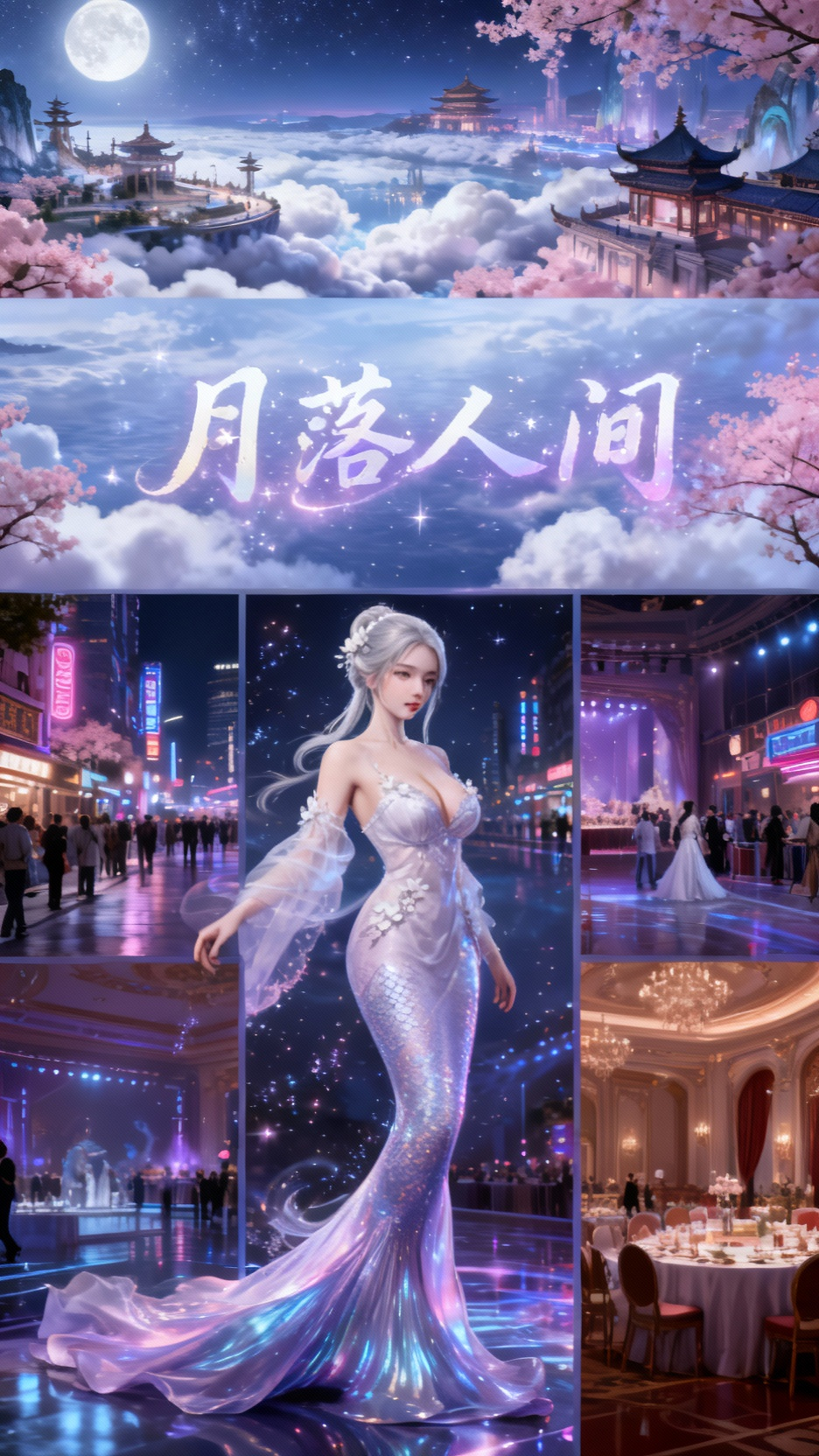 白色仙女鱼尾晚礼服之美
