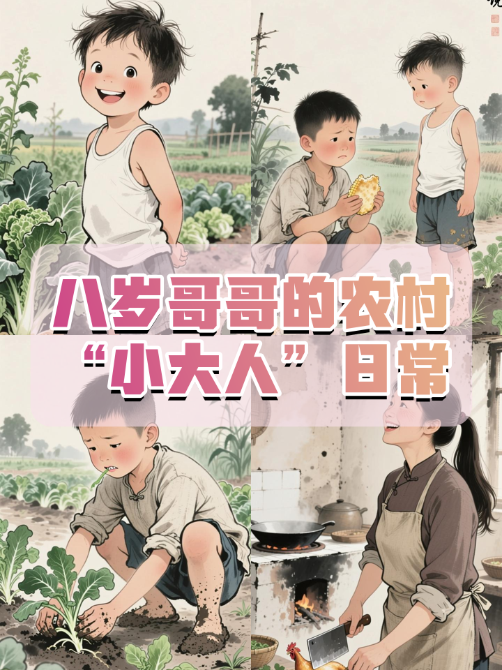 八岁大宝的农村童年:从踩菜苗到懂事小大人
