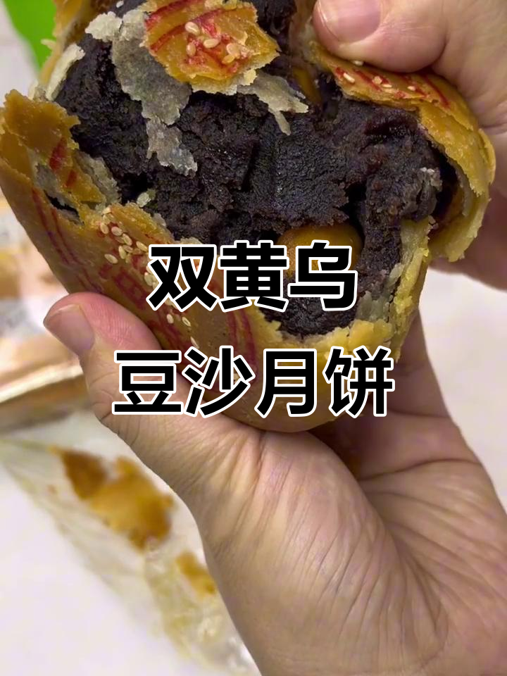 潮汕双黄乌豆沙月饼,外酥内软,咸蛋黄让人惊艳!