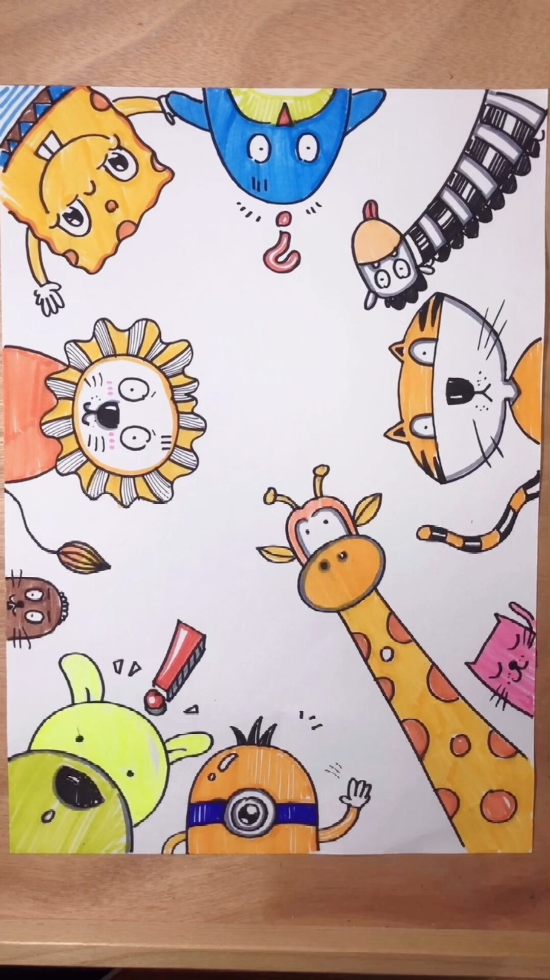 创意儿童画《动物园》