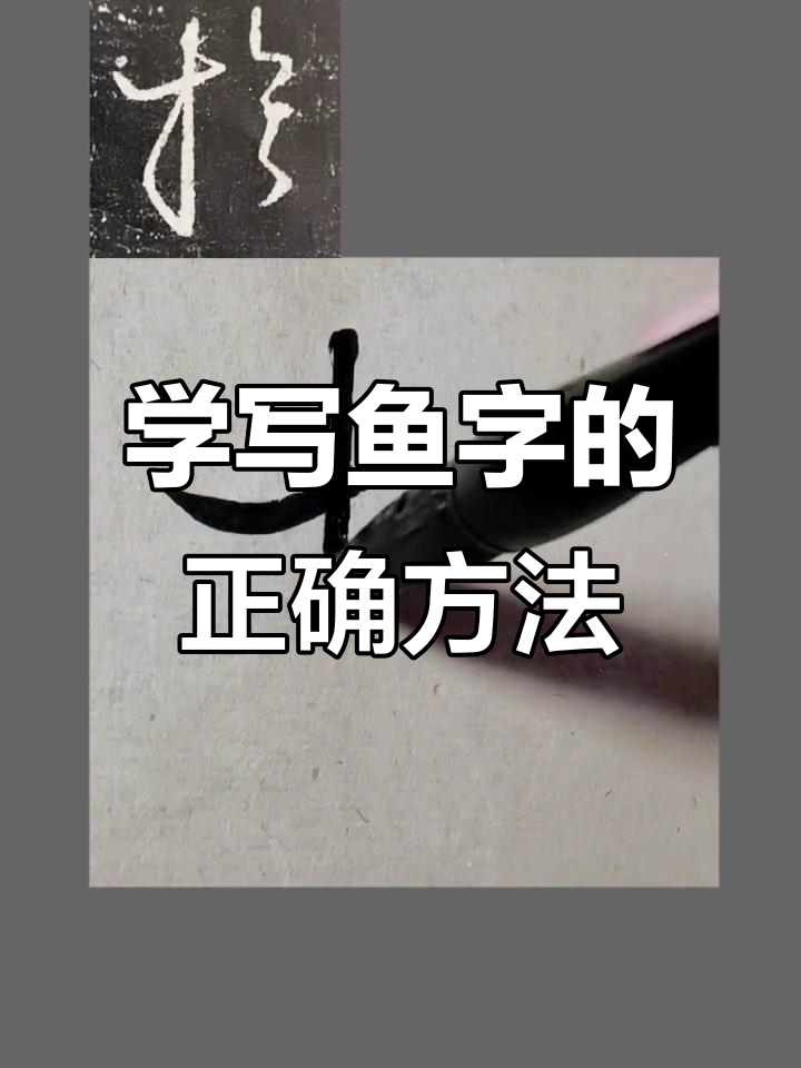 鱼字写法技巧:左大右小,折角有变化