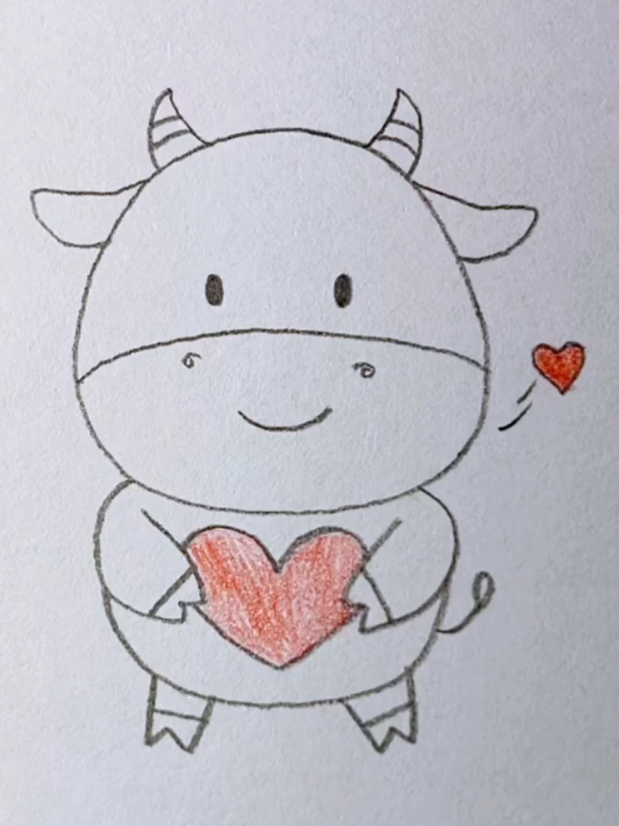 画可爱的卡通牛