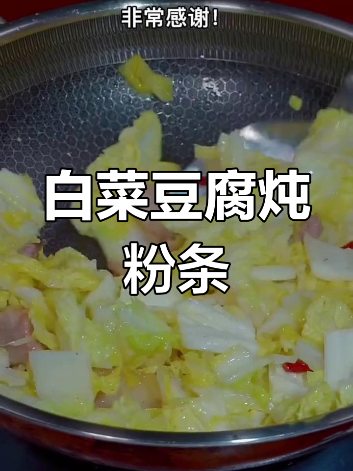 白菜豆腐炖粉条,简单又美味!