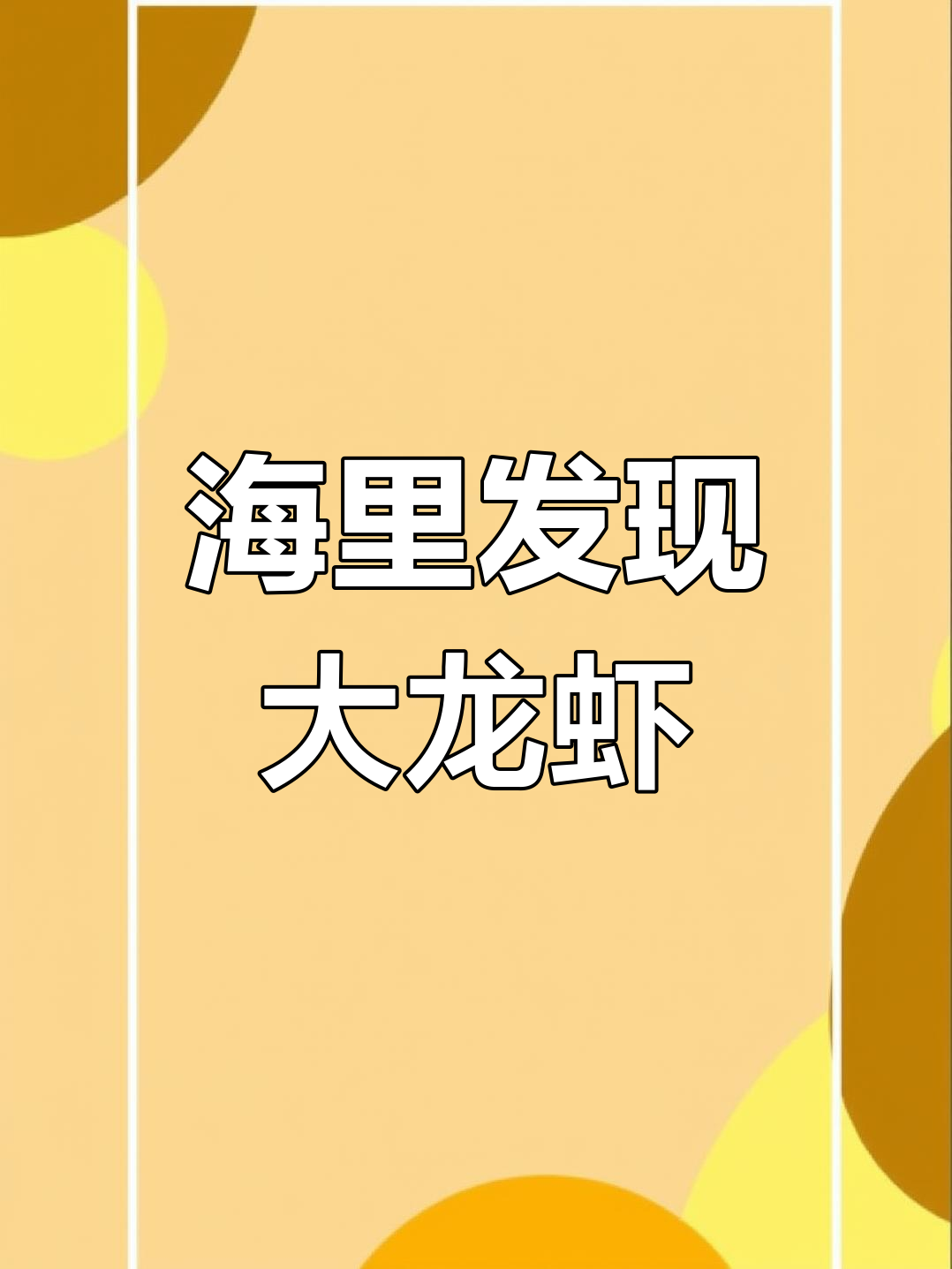 海滩捡到巨型龙虾,疑为放生