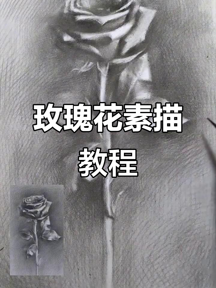 玫瑰花素描技巧:从框架到细节的完美呈现