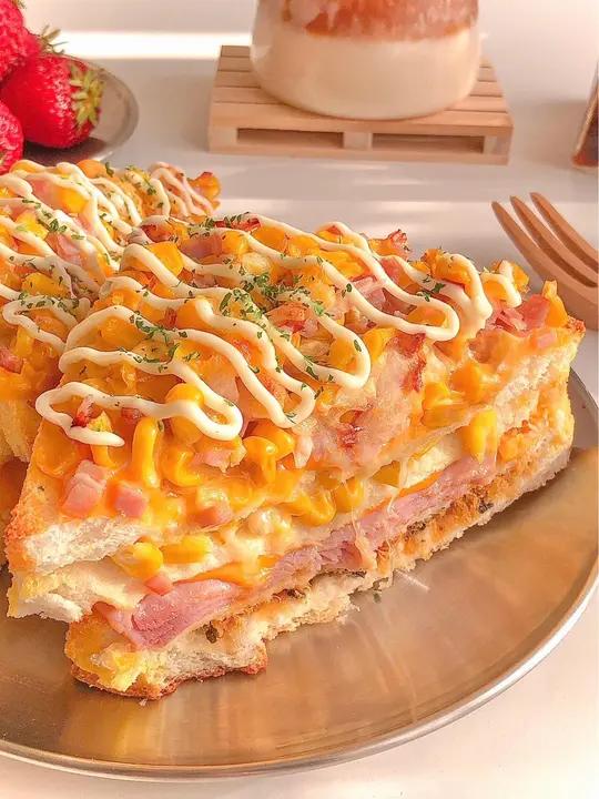 好吃又简单的吐司做法！爸妈吃了都夸好！早餐吃什么在家做美食吐司面包大人小孩都爱吃