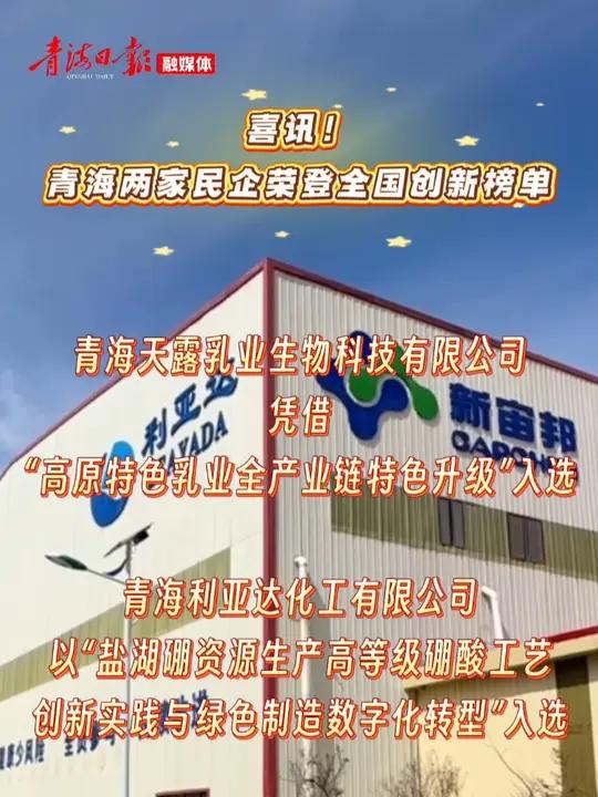 喜讯!青海两家民企荣登全国创新榜单