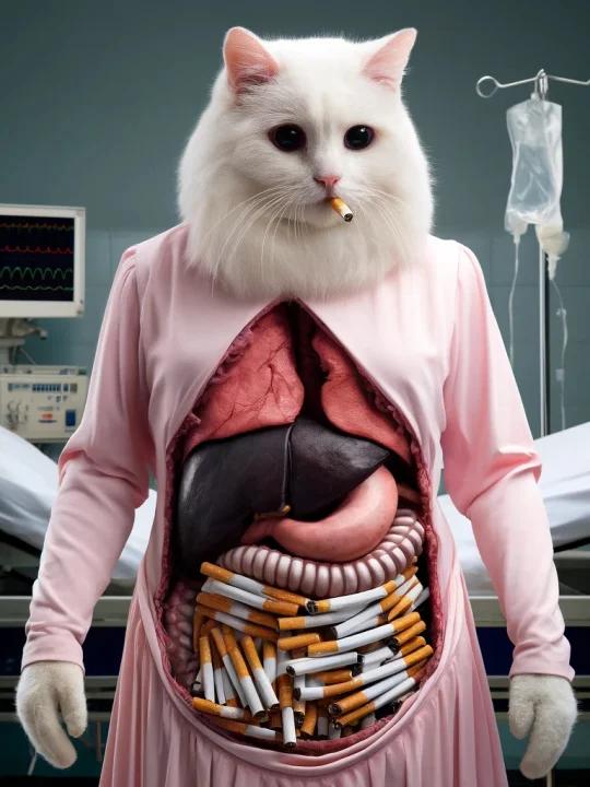 吸烟有害健康,烟带走了小橘猫的白猫妈妈