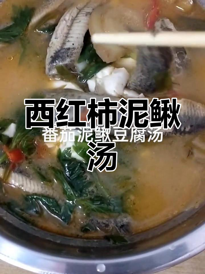 泥鳅汤加西红柿,香气扑鼻,芹菜叶提味