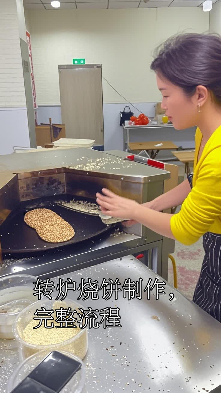 转炉烧饼制作，完整流程