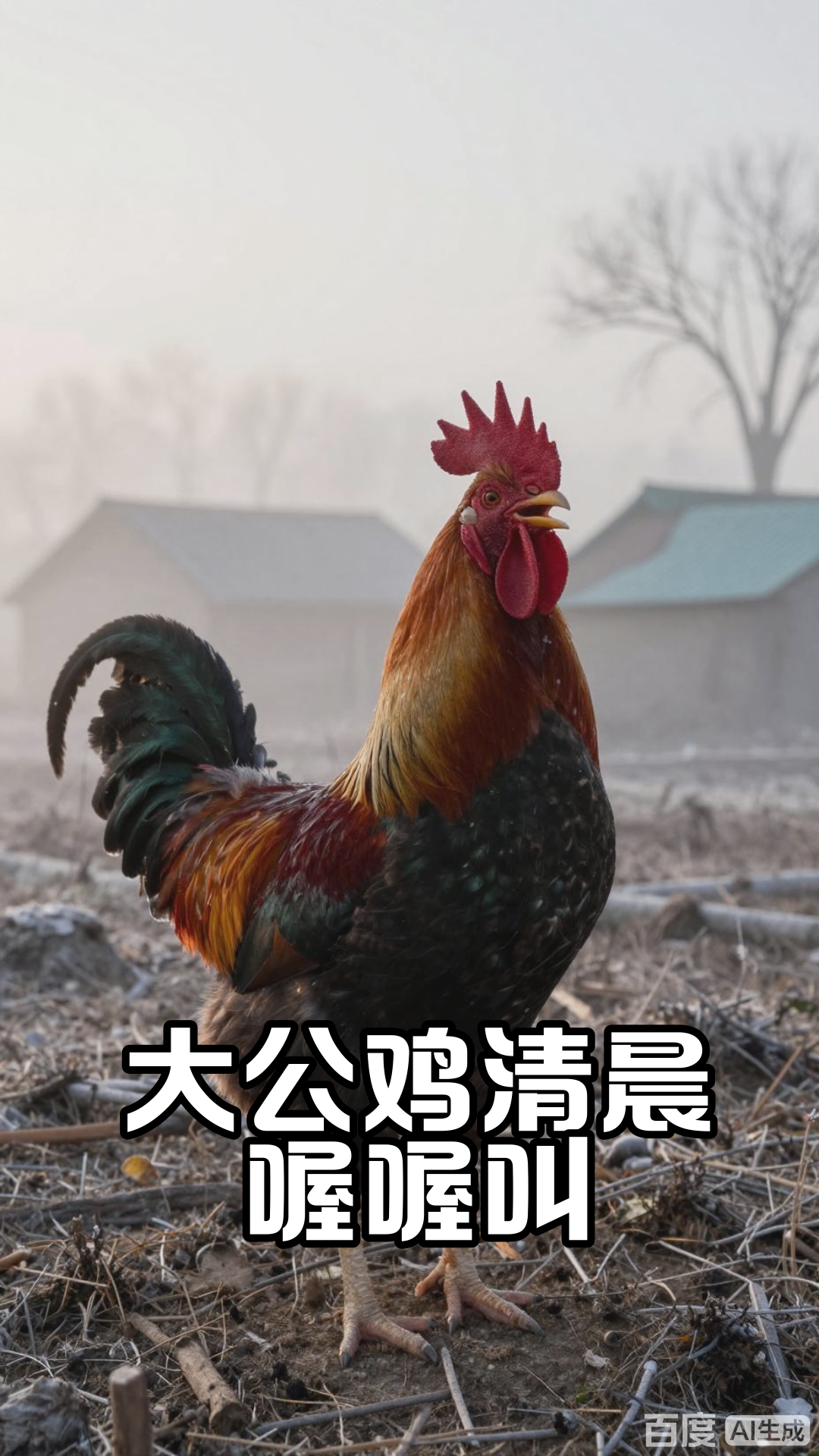 大公鸡清晨喔喔叫