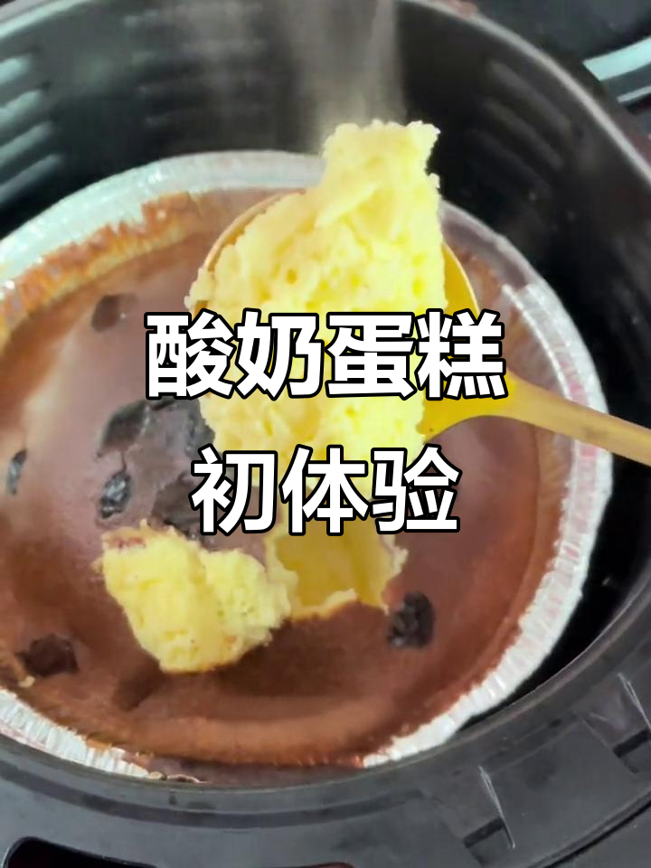 第一次尝试酸奶蛋糕,味道超赞!下次用电饭煲试试